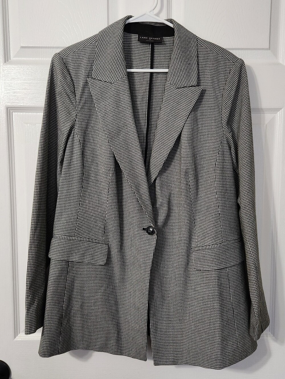 Lane Bryant Black and White Gingham Blazer, Size 20